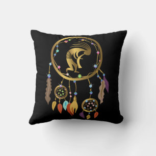 Goldener Kokopelli Rhinestone Traumfänger Kissen