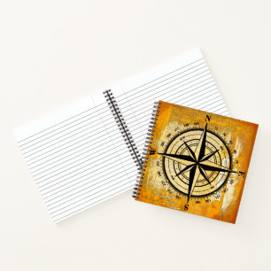 Goldener Kompass Reise Notizbuch