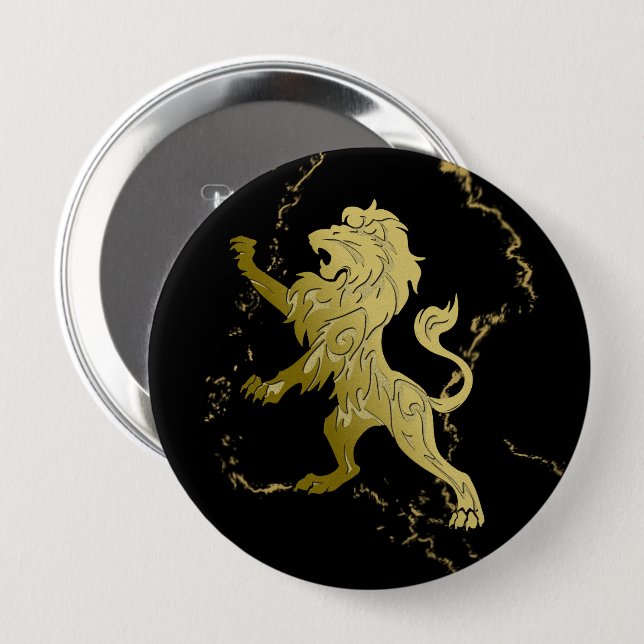 Goldener Königslöwe Button (Vorne & Hinten)