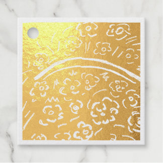 Goldener Korb mit Handgriff Geschenkanhänger