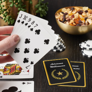 Goldener Kranz und Stern personalisierbar mit Name Spielkarten