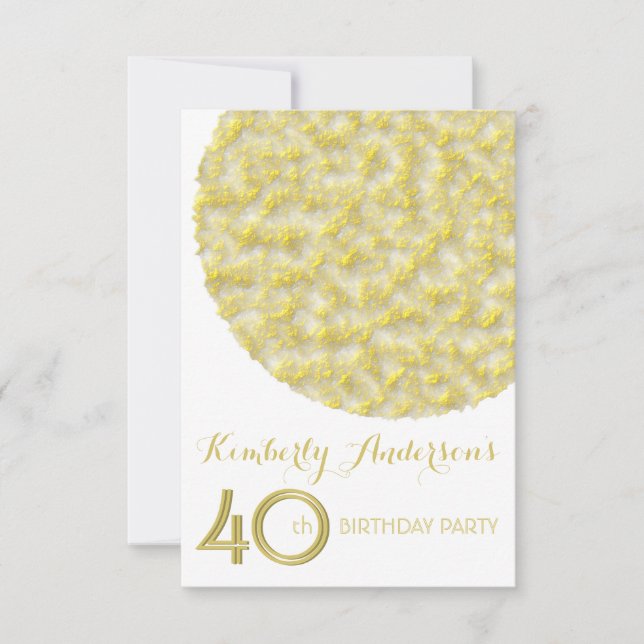 Goldener Kreis 40. Geburtstag Party Einladung (Vorderseite)