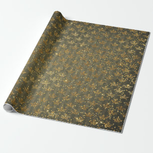 Goldener Kroneconfetti-königliches Grün Geschenkpapier