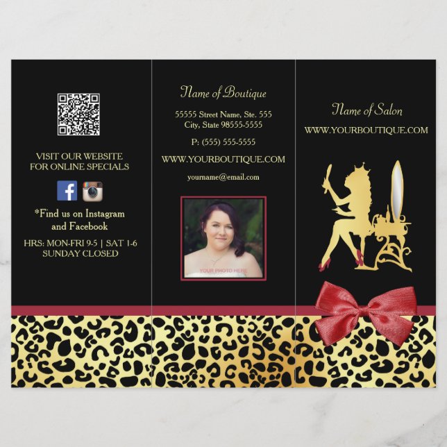 Goldener Kronenleopard mit Broschüre "Red Bow Salo (Vorderseite)