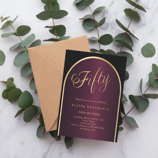 Goldener Krongoldbogen Luxus 50. Geburtstag Einladung