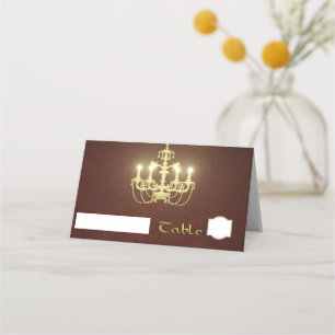 Goldener Kronleuchter Platzkarte