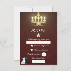 Goldener Kronleuchter RSVP Karte