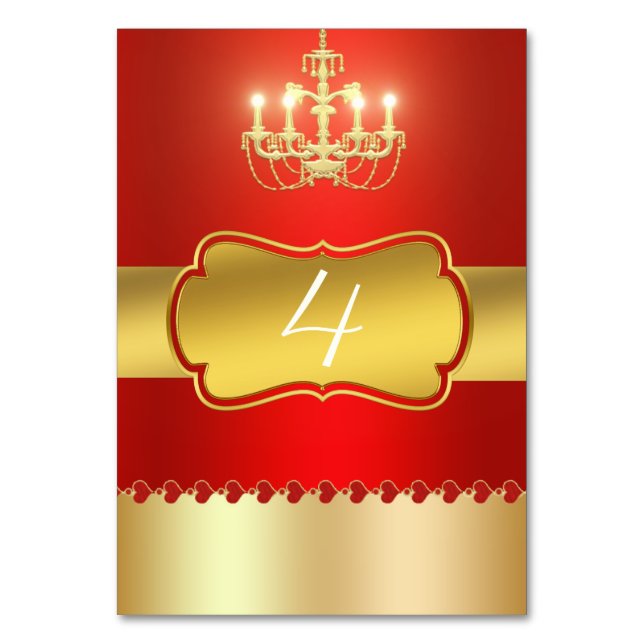 Goldener Kronleuchter Tischnummer (Vorderseite)