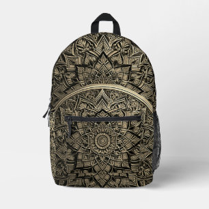 Goldener Künstlerischer Mandala-Rucksack Bedruckter Rucksack