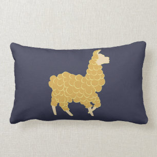 Goldener Lama-lumbales Kissen-Kissen Lendenkissen