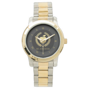 Goldener Lehrer-Apple-Imitat-Goldindividueller Armbanduhr