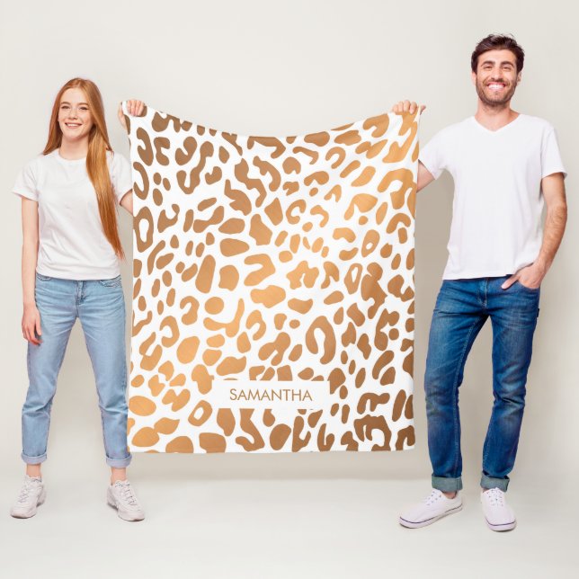 Goldener Leopard-Druck Fleecedecke (Beispiel)