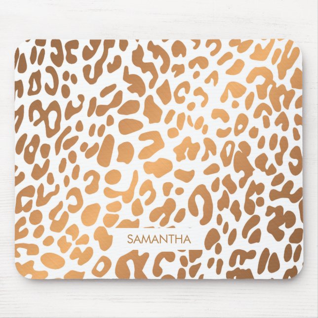 Goldener Leopard-Druck Mousepad (Vorne)