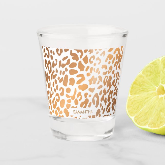 Goldener Leopard-Druck Schnapsglas (Vorderseite)