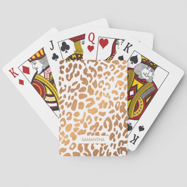 Goldener Leopard-Druck Spielkarten (Rückseite)