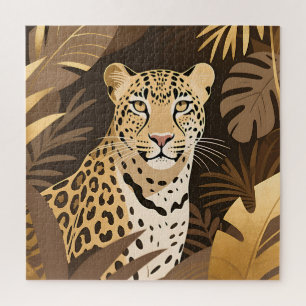 Goldener Leopard Dschungel Boho Wildnis