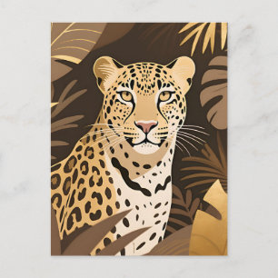 Goldener Leopard Dschungel Boho Wildnis Postkarte