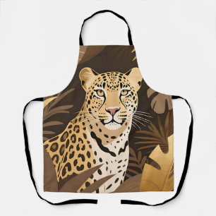 Goldener Leopard Dschungel Boho Wildnis Schürze