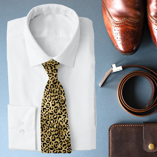 Goldener Leoparden-Druck Luxus-Statement Krawatte