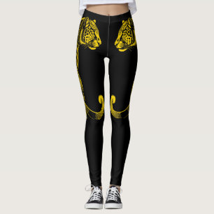Goldener Leoparden-Druck Spaß Safari-Muster Leggings