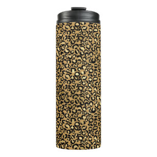 Goldener Leopardendruck Thermosbecher