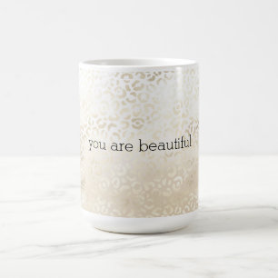Goldener Leopardenprint Khaki Creme Beige Wasserfa Kaffeetasse