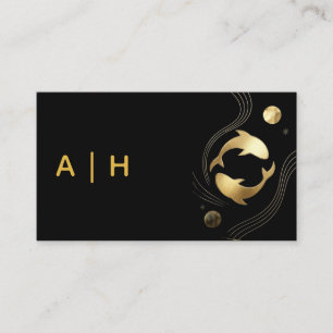 Goldener Look - Fische Sternzeichen - Monogramm sc Visitenkarte