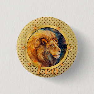 Goldener Löwe Zodiac Horoskop Eine Motivierende In Button