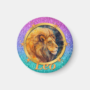 Goldener Löwe Zodiac Horoskop Eine Motivierende In Magnet