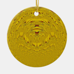 Goldener Löwenkopf-Kunstprint Keramik Ornament