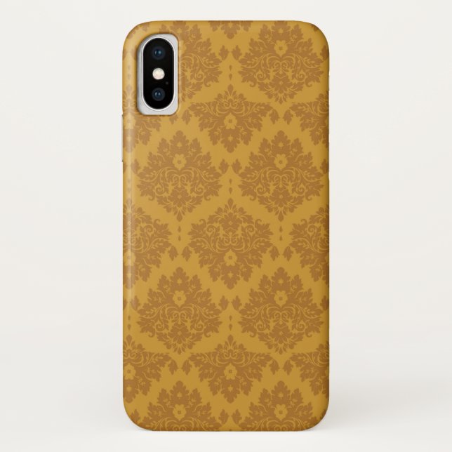 Goldener Luxusdamast Case-Mate iPhone Hülle (Rückseite)