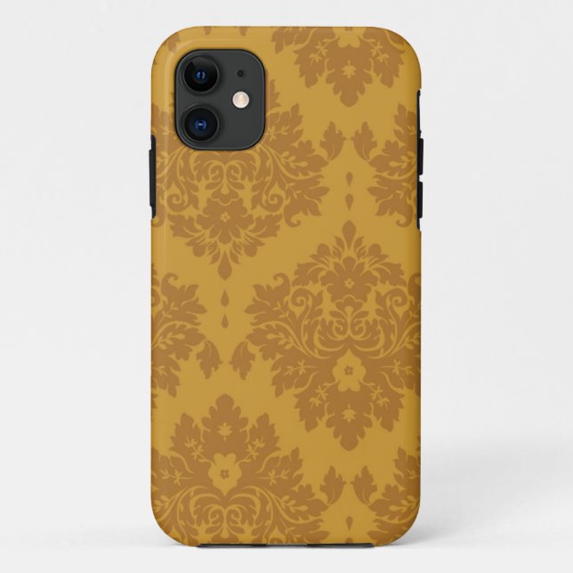 Goldener Luxusdamast Case-Mate iPhone Hülle (Rückseite)