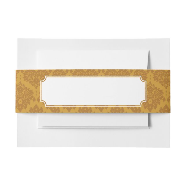 Goldener Luxusdamast Einladungsbanderole (Vorderseite Beispiel)