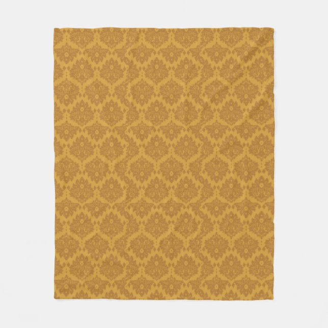Goldener Luxusdamast Fleecedecke (Vorderseite)