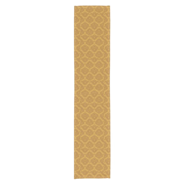 Goldener Luxusdamast Kurzer Tischläufer (Vorderseite)