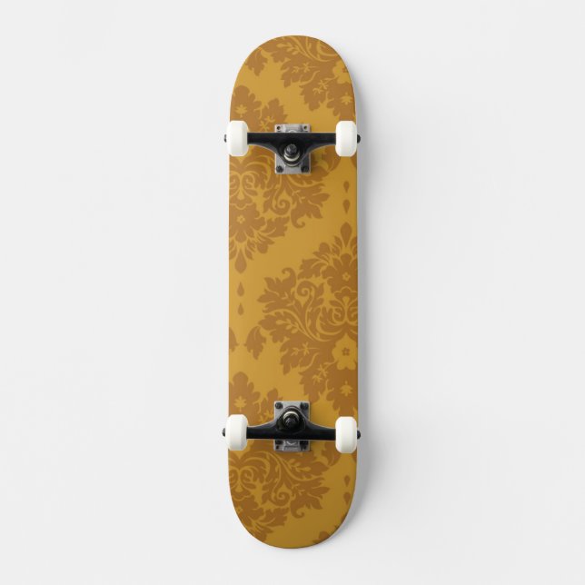 Goldener Luxusdamast Skateboard (Vorderseite)