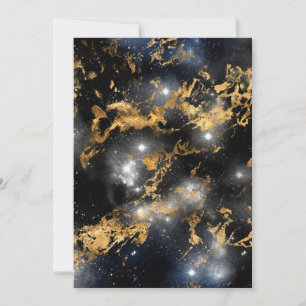 Goldener Marmor Dunkle Sternennacht Weltraumliebha Dankeskarte