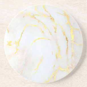 Goldener Marmor Elegante Trendy Template Round Getränkeuntersetzer