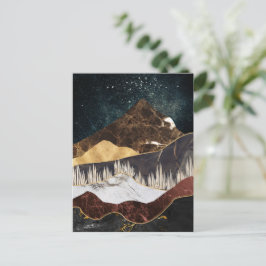 Goldener Marmorberg unter dem Sternenhimmel Postkarte