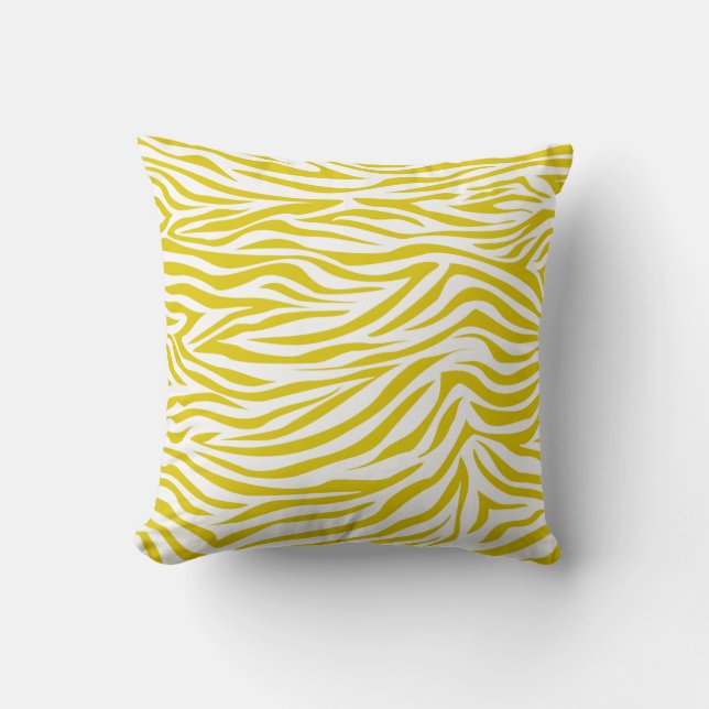 Goldener Mohnblumen-SafariZebra Kissen (Vorderseite)