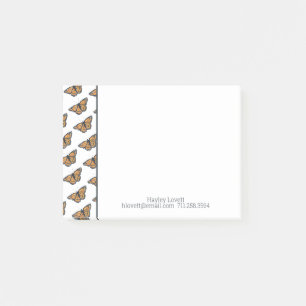 Goldener Monarch Schmetterling Elegant Name Post-it Klebezettel