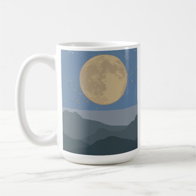 Goldener Mond über ruhige Berge Kaffeetasse (Links)