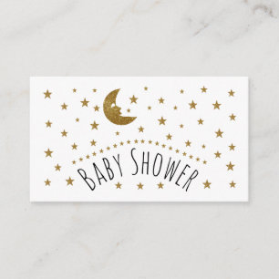 Goldener Mond und Stars Kinderdusche Einladung