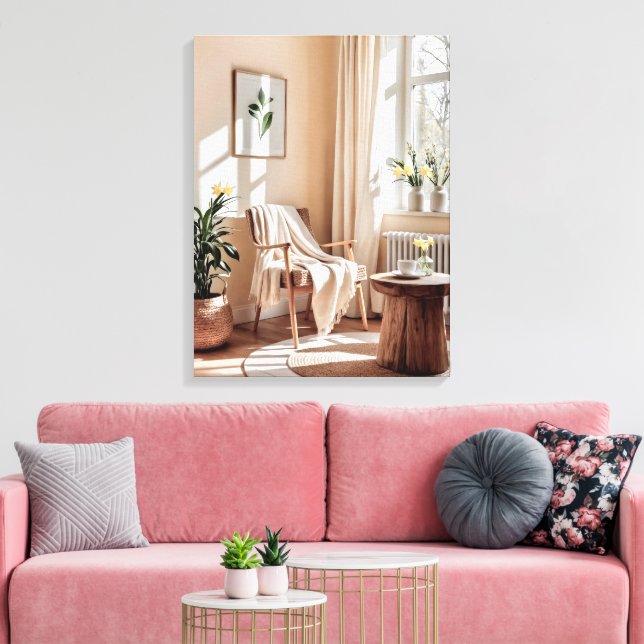 Goldener Morgen - ruhige Sonnenstrahlen & Gemütlic Leinwanddruck (Insitu (Wohnzimmer))