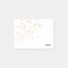 Goldener Musiknoten Post-it Klebezettel