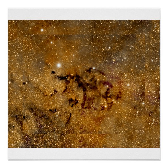 Goldener Nebel Starfield - Kosmische Mauer Kunst Poster (Vorderseite)
