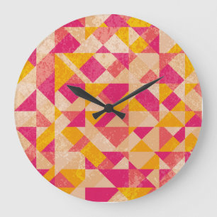 Goldener Neon-Hintergrund, farbenfrohe Lichteffekt Große Wanduhr