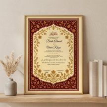 Goldener Nikkah-Vertrag Digitales Nikkah-Zertifika