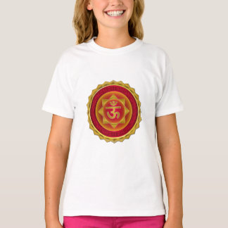 Goldener Om Mandala Hindu Spiritual Aufkleber T-Shirt
