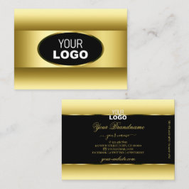 Goldener Oval Rahmen mit goldenem goldenem Logo Visitenkarte